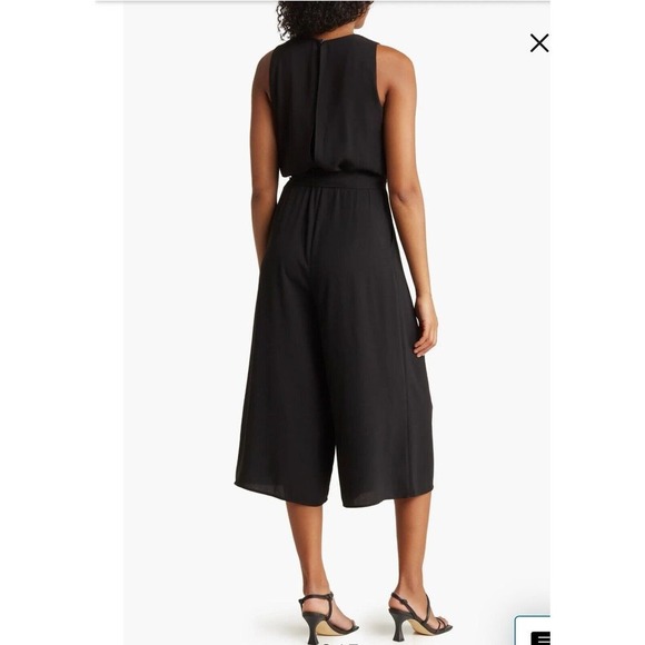 Vince Camuto‎ Moss Crepe Blouson Crop Jumpsuit Black Size 10 NEW WITH TAGS - Picture 2 of 12